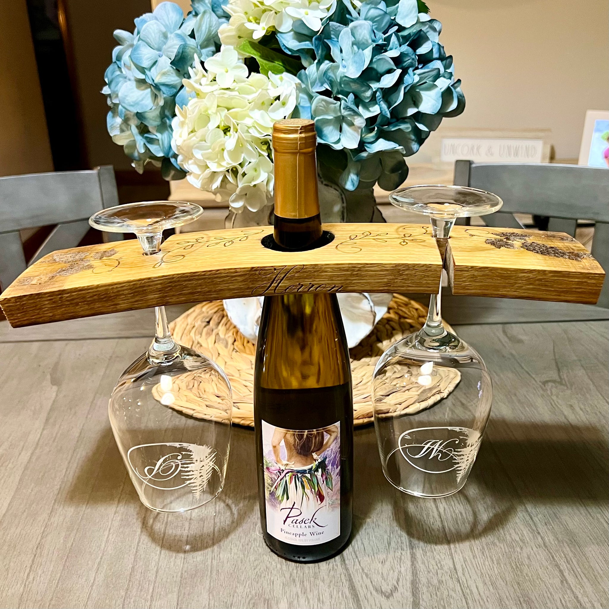 Wine Caddy with Two Wine Glasses TerraForm Elements