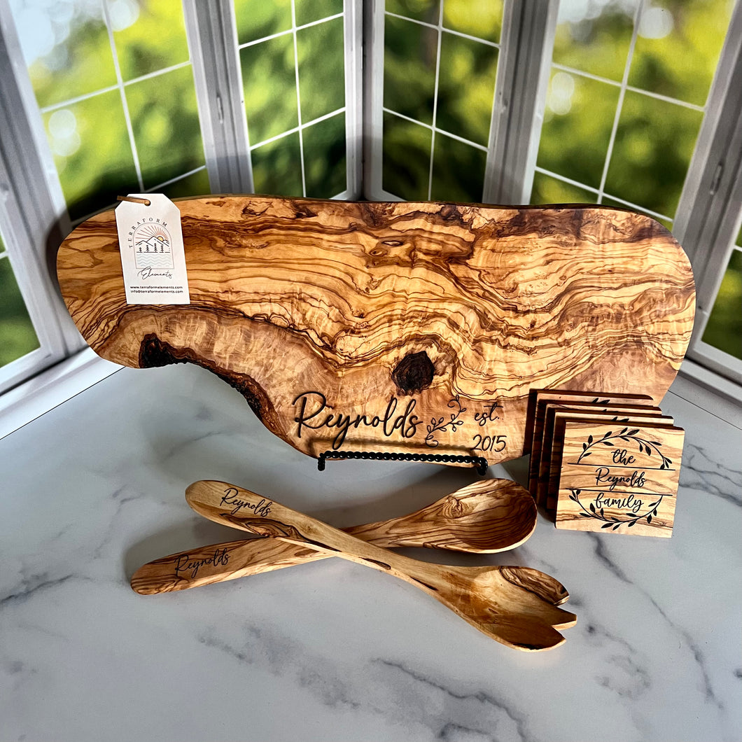 Olive Wood Closing Gift Basket