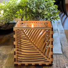 Load image into Gallery viewer, Handmade Beautiful Candle Holder with Flameless Candle! Leaf or Fern Design
